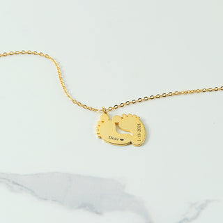 s925 Silver Baby Foot Custom Necklace - SMODDO 