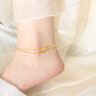 Heart & Love double-layer anklet - SMODDO 