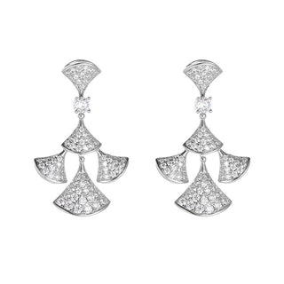 Sterling silver cascade earrings feature an elegant cascading design with sparkling zirconia stones.