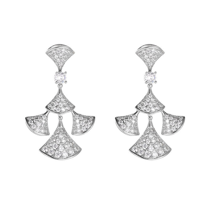 Sterling silver cascade earrings feature an elegant cascading design with sparkling zirconia stones.