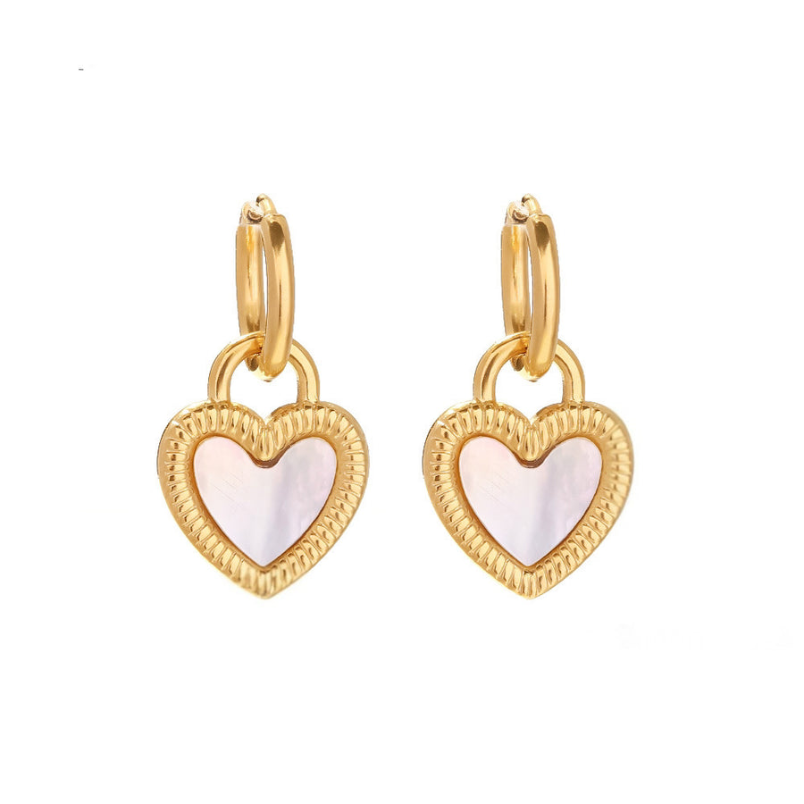 Heart Charm Hoop Earrings