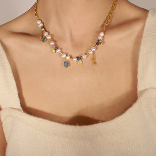 18K gold drop charm necklace - SMODDO 