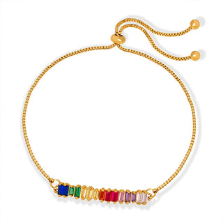 18K Gold Anklet with Zirconiums - SMODDO 