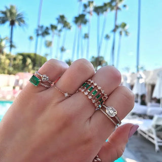 Emerald Zircon Stacked Ring