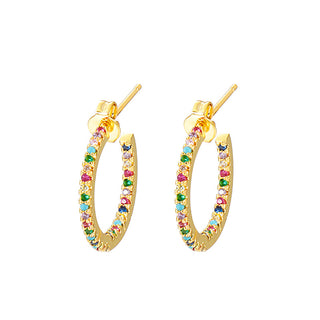 Rainbow Hoop Earrings-Earrings-SMODDO