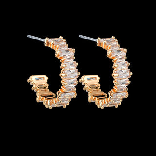 Baguette Hoop Earrings-Earrings-SMODDO