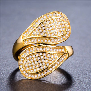 Leaf Cocktail Gold Plated Ring-Rings-SMODDO