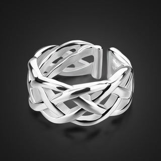 Braided interweave ring with silver plating-Rings-SMODDO