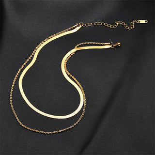 Double Layer Snake Bone Chain Necklace-Necklaces-SMODDO
