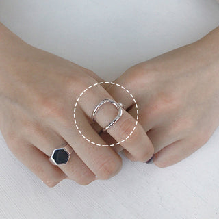 U shape Ring with Gold Plating-Rings-SMODDO